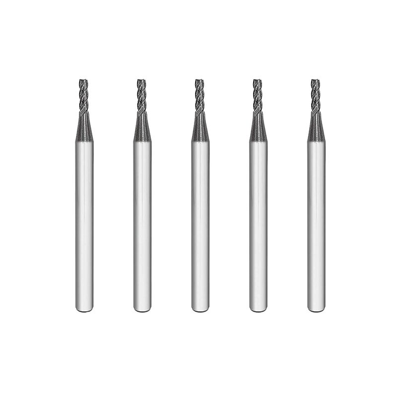 SPEED TIGER مطرقة نهاية مربعة من كربيد ميكروجرين SPEED TIGER - 4 شفرات - ISE1/16 4T (5 قطع، 1/16") - لتفريز الفولاذات السبيكية، الفولاذ المقسى، المعادن والمزيد - مجموعات بت المطحنة للهواة والمحترفين - Image 1